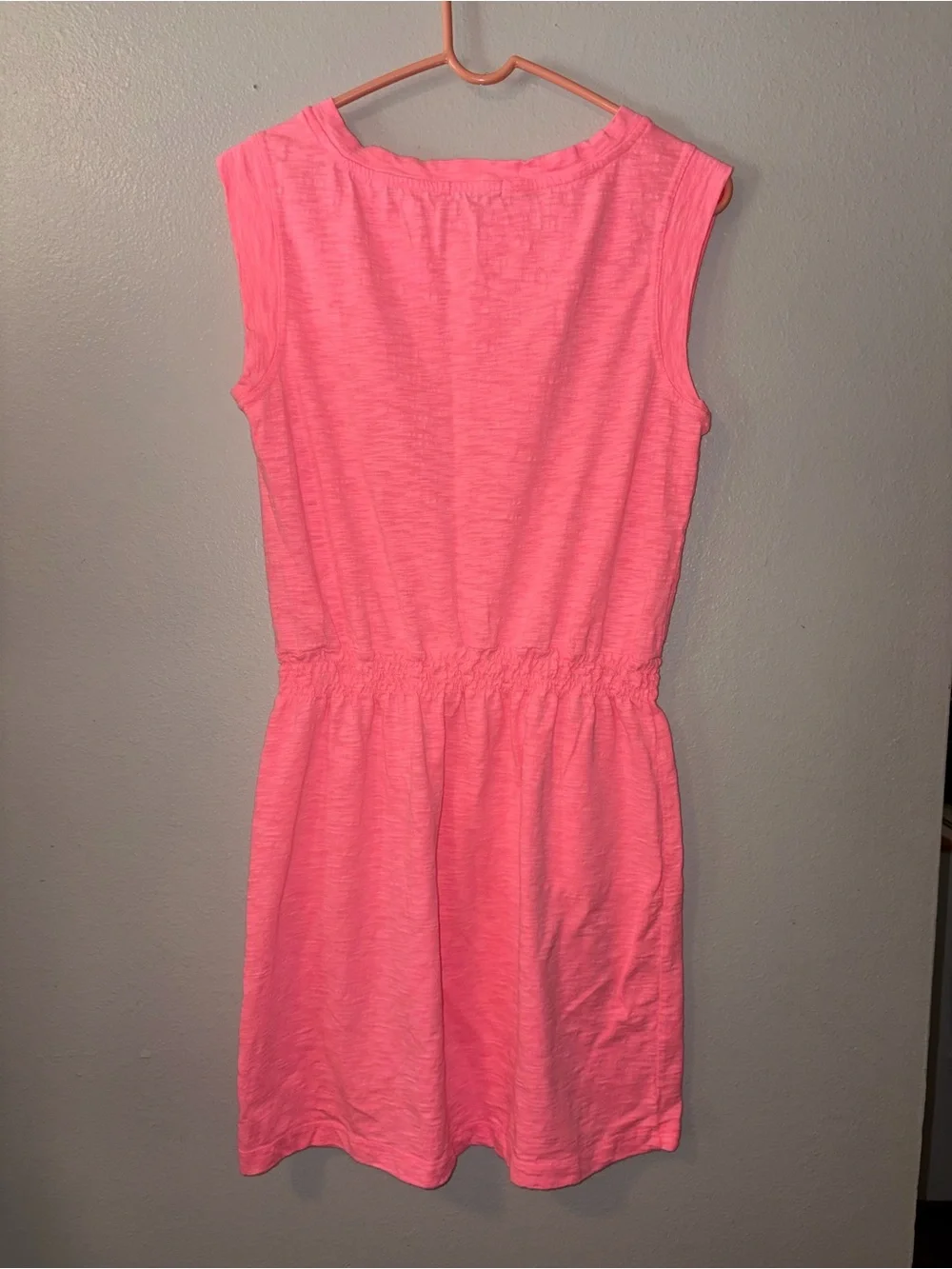 Bright Pink Coral Sleeveless Casual Dress